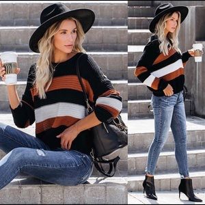 Younes Button Detailed Stripped Knit Sweater